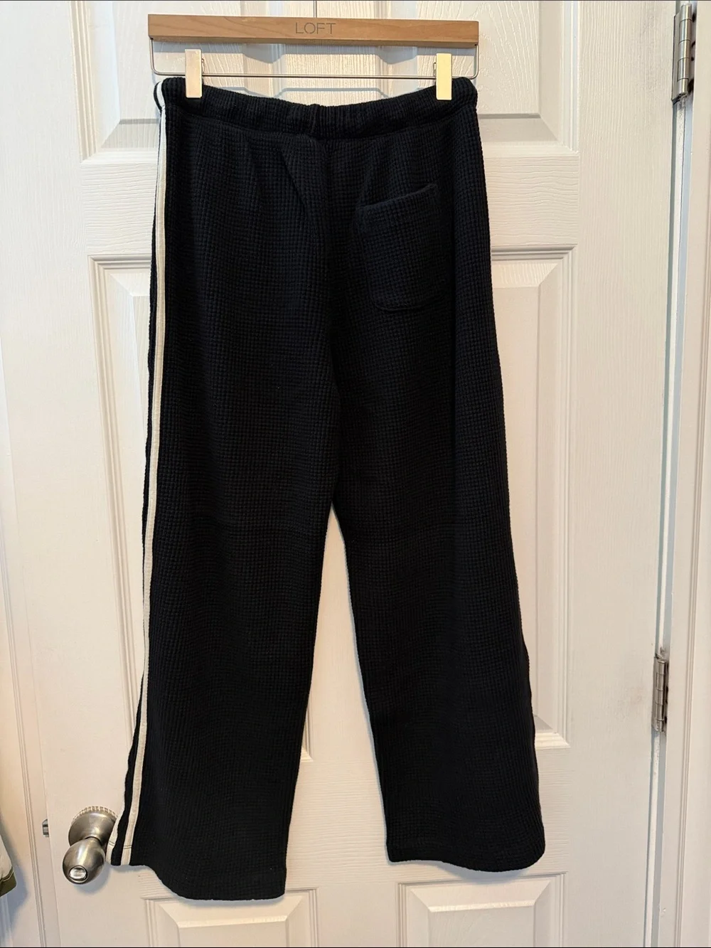 DONNI Thermal Crop Stripe Pant Jet Black Size Small - Picture 9 of 12